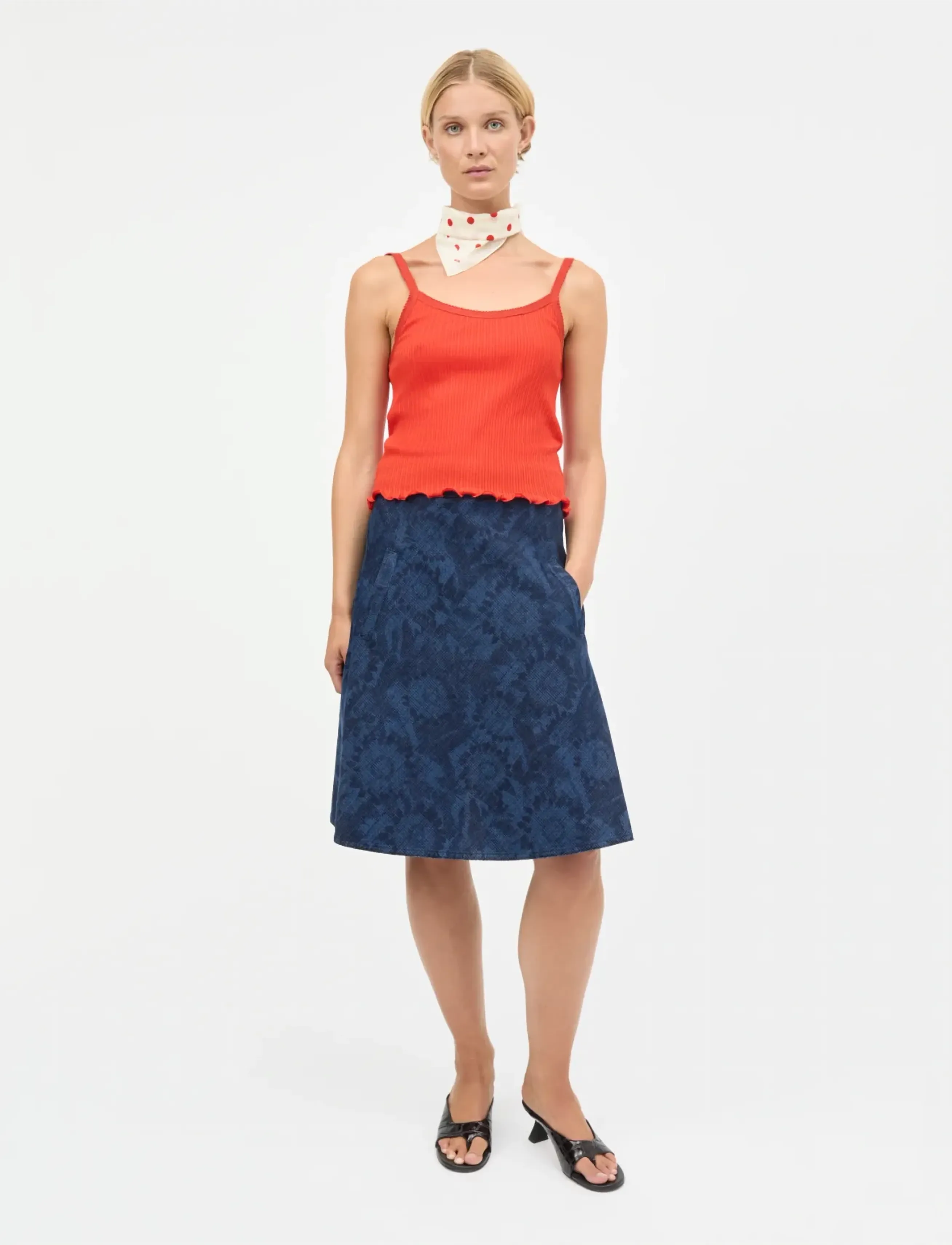 Mads Nørgaard Pointella Trilla Top - T-shirts & Toppar - FIERY RED / red
