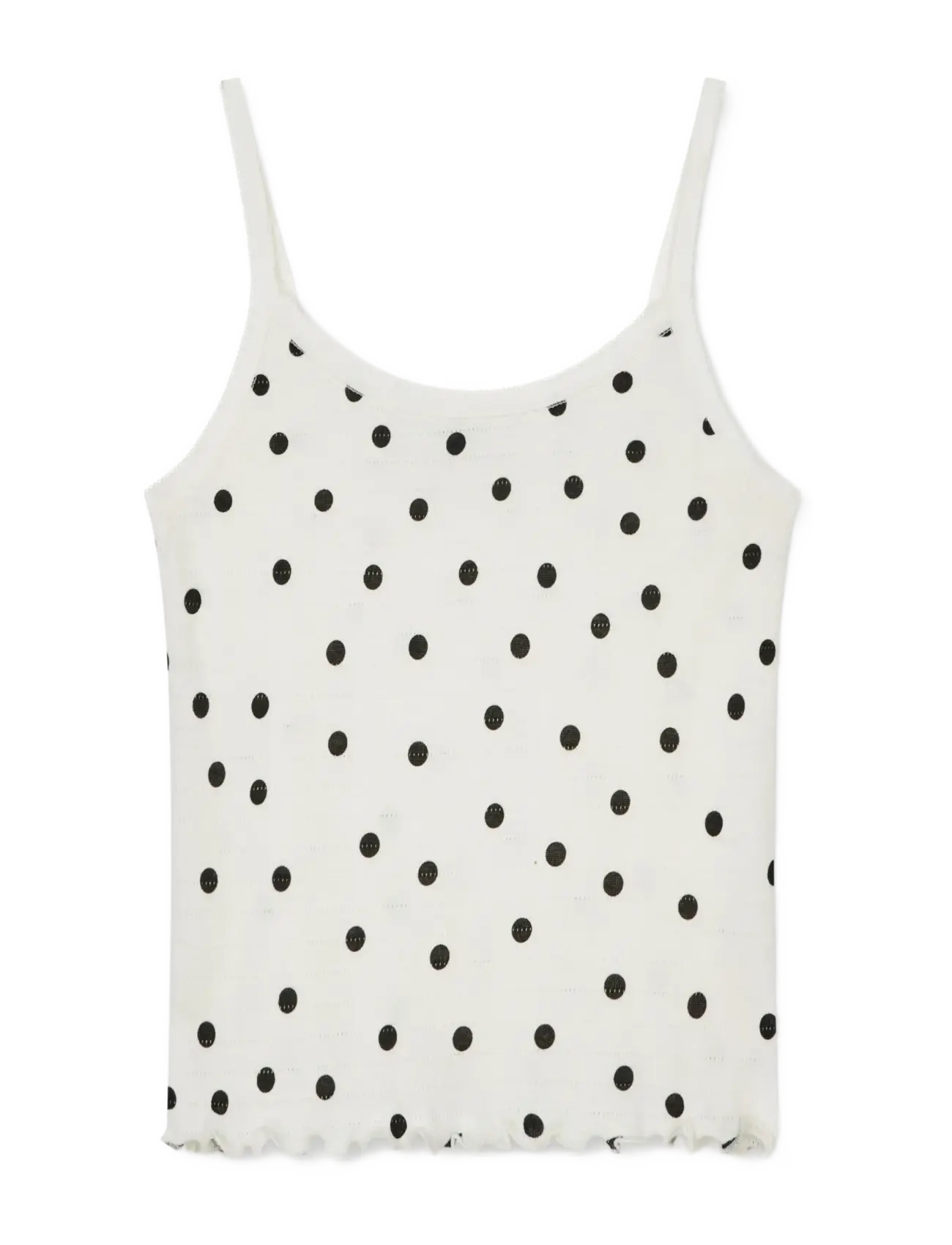 Mads Nørgaard Pointella Trilla Top AOP - T-Shirts & Tops - DOT AOP VANILLA ICE / white