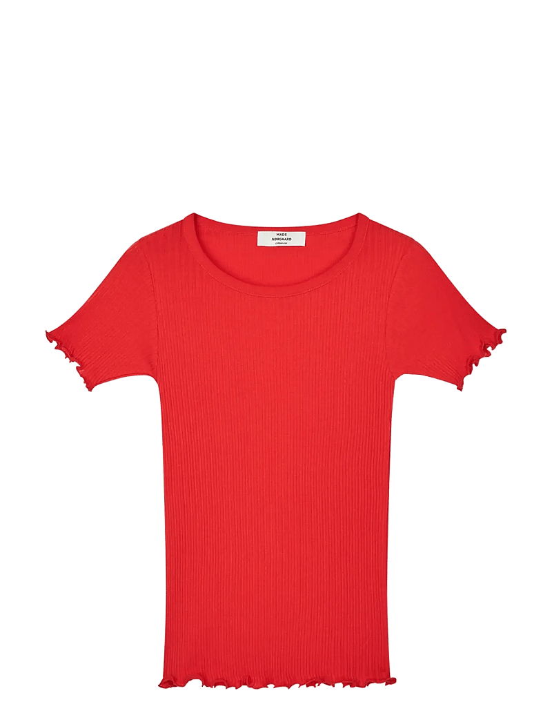 Mads Nørgaard - Pointella Trixy Tee - t-shirts - fiery red - 1