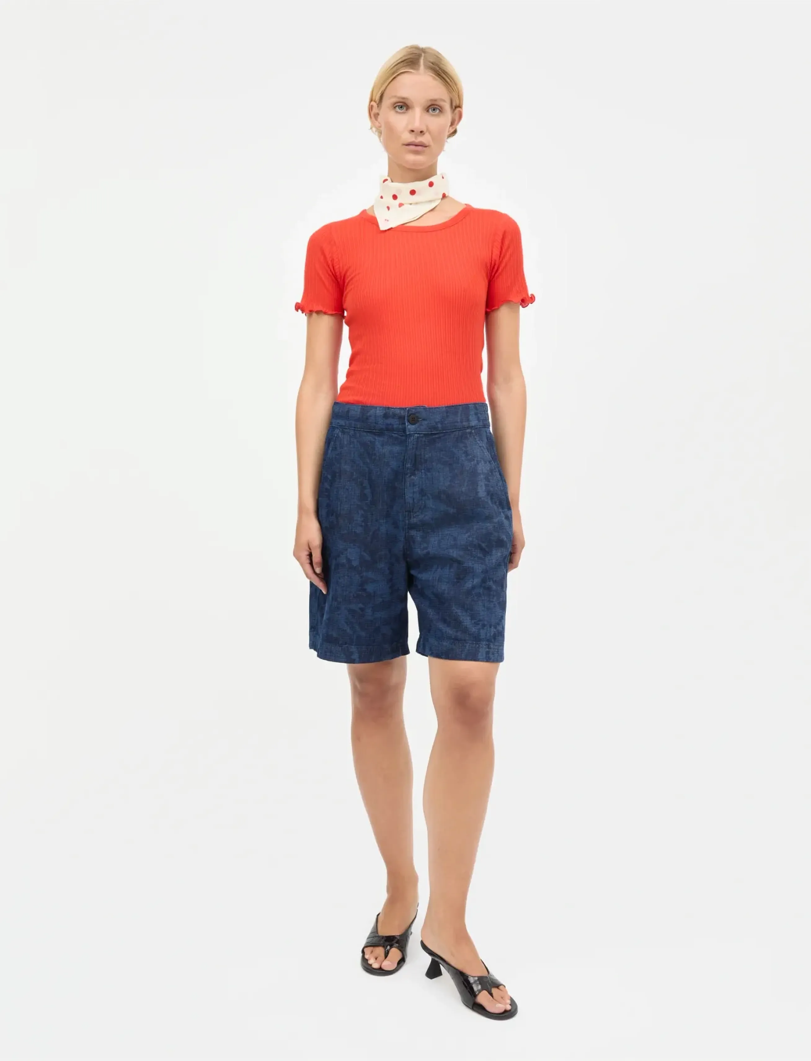 Mads Nørgaard Pointella Trixy Tee - T-shirts & Toppar - FIERY RED / red