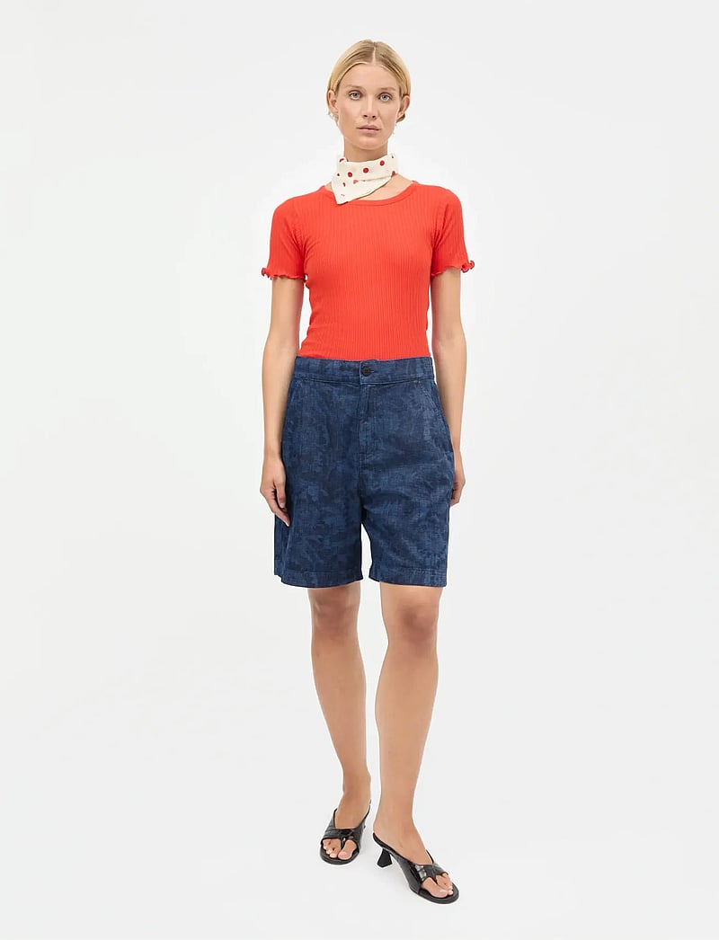Mads Nørgaard - Pointella Trixy Tee - t-shirts - fiery red - 0