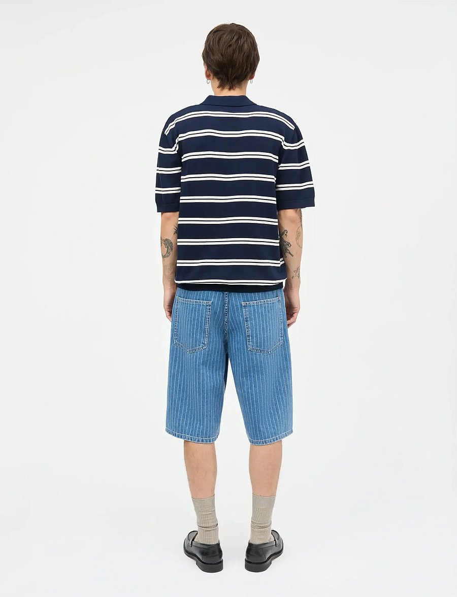 Mads Nørgaard - Tight Cotton Tristan Knit SS ST. - kortærmede poloer - sky captain/vanilla ice - 2