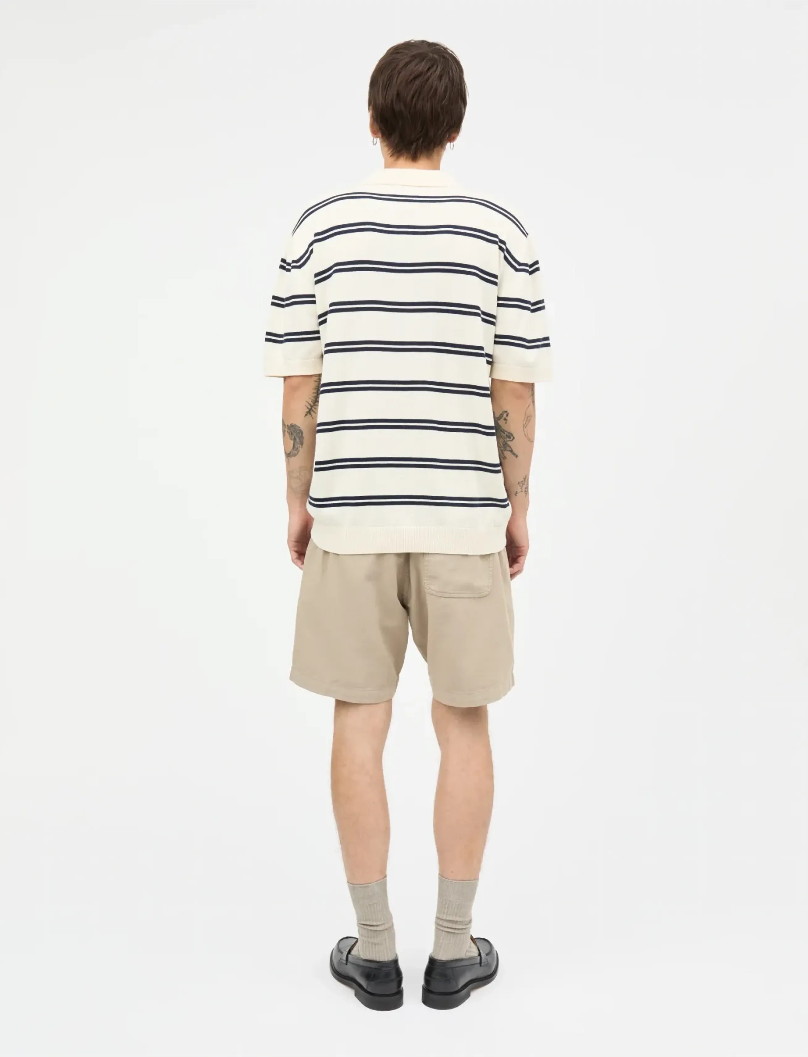 Mads Nørgaard - Tight Cotton Tristan Knit SS ST. - kortærmede poloer - vanilla ice/sky captain - 2