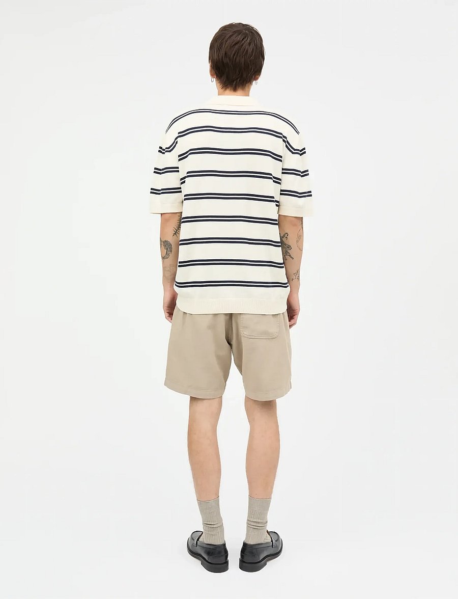 Mads Nørgaard - Tight Cotton Tristan Knit SS ST. - kortærmede poloer - vanilla ice/sky captain - 2