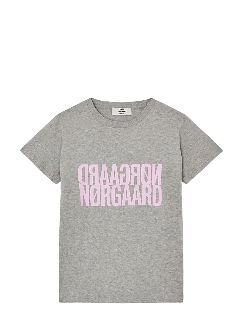 Mads Nørgaard - Single Cotton Trenda P Tee - t-shirts - light grey melange - 0