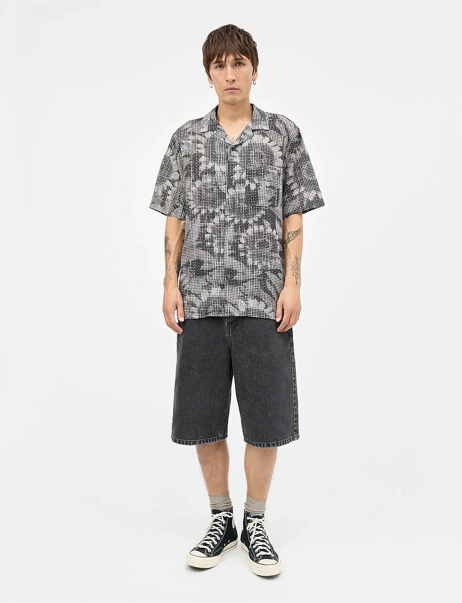 Mads Nørgaard - Cotton Linen Kenji AOP Shirt SS - gemusterte hemden - plaza taupe/sky captain aop - 0
