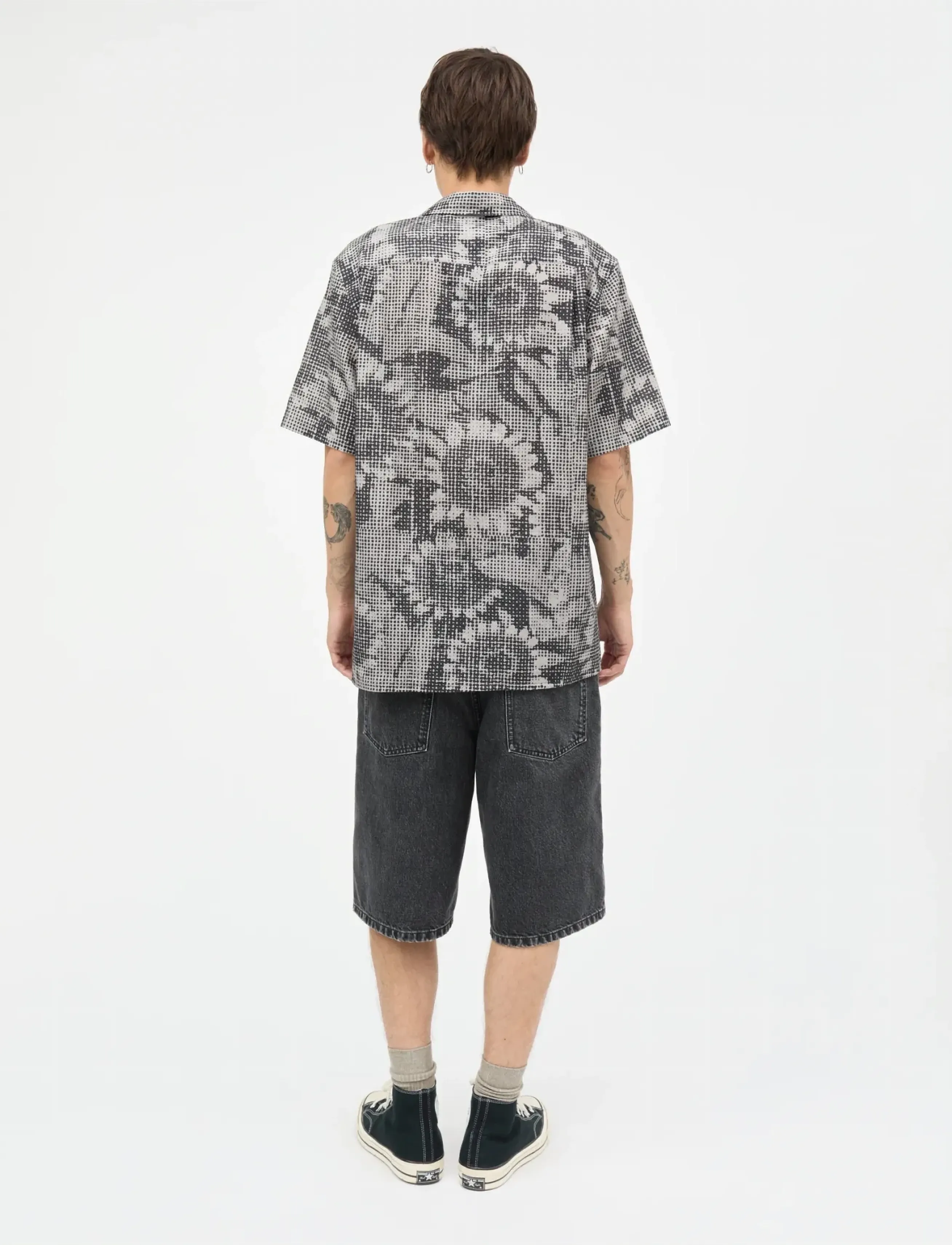 Mads Nørgaard - Cotton Linen Kenji AOP Shirt SS - mønstrede skjorter - plaza taupe/sky captain aop - 2