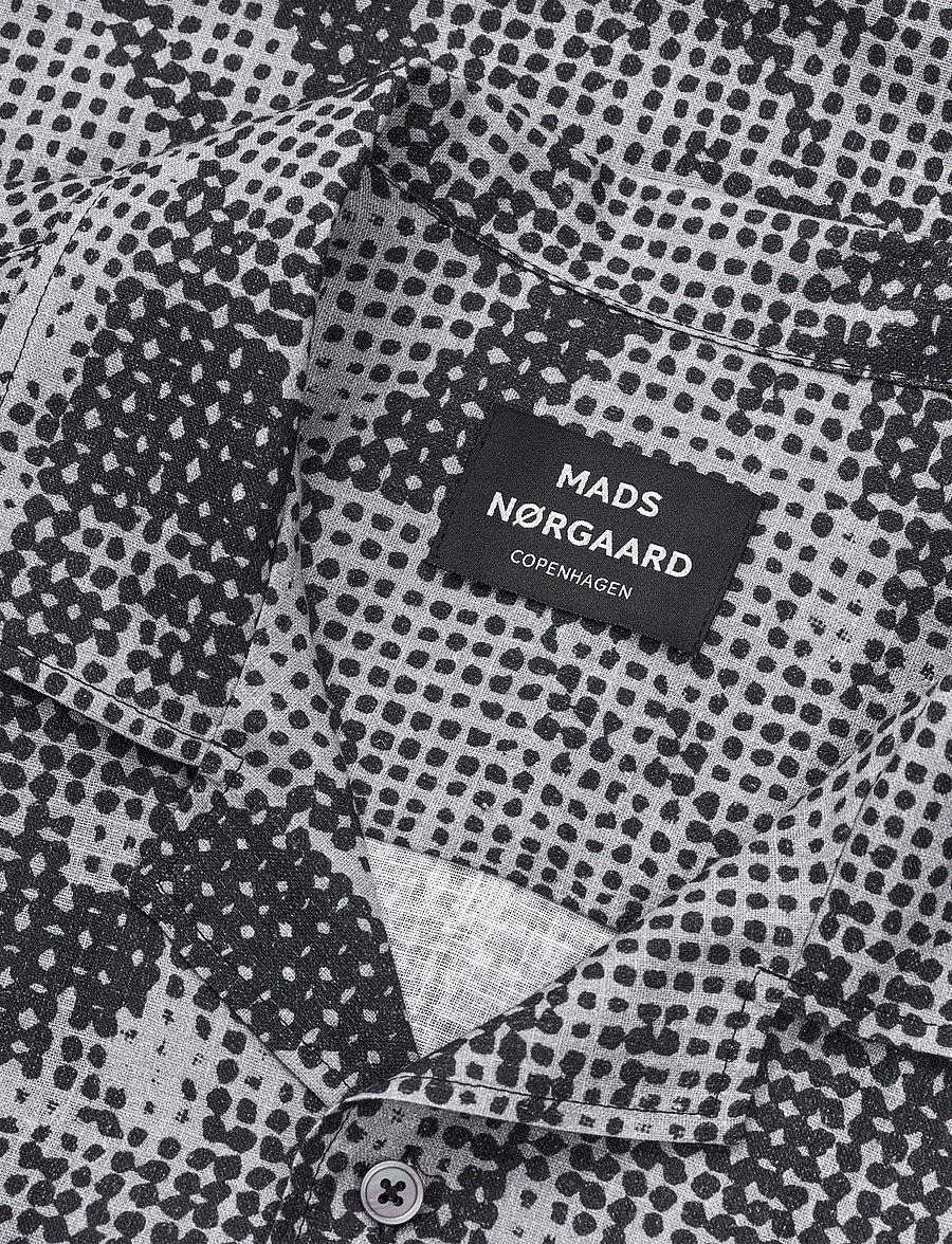 Mads Nørgaard - Cotton Linen Kenji AOP Shirt SS - gemusterte hemden - plaza taupe/sky captain aop - 3