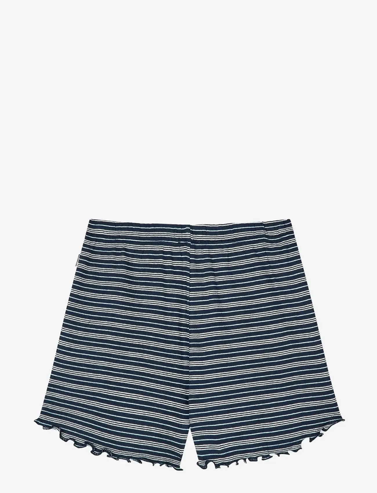 Mads Nørgaard - 2x2 Cotton Stripe Prixa - casual shorts - sky captain/vanilla ice/cashme - 1