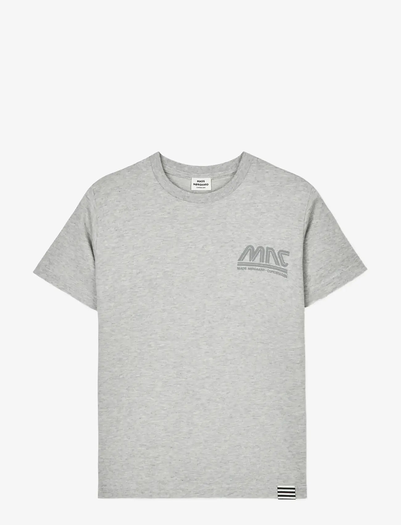 Mads Nørgaard - Printed Tee Thorlino Logo Tee - kortærmede t-shirts - grey melange - 0