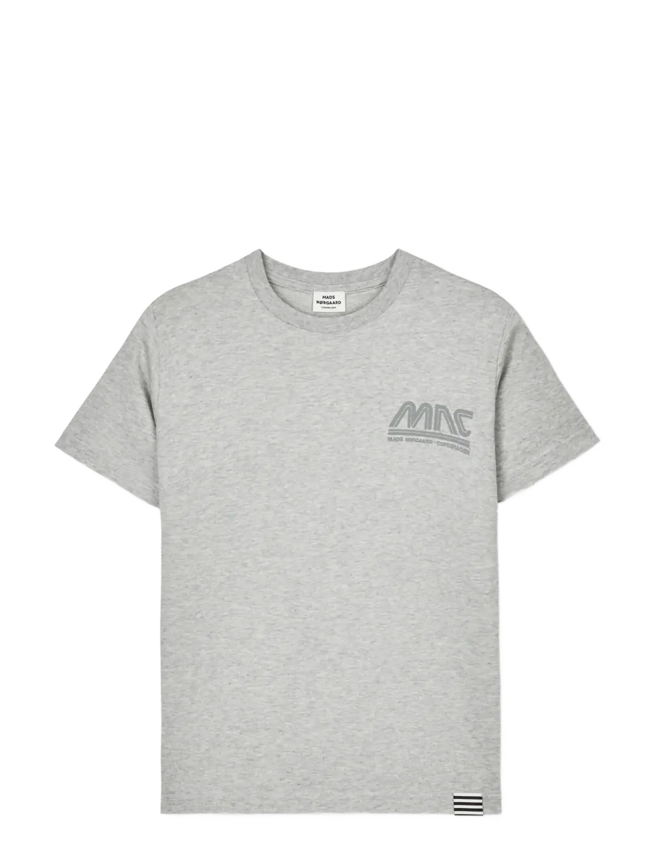 Mads Nørgaard Printed Tee Thorlino Logo Tee - T-shirts - GREY MELANGE / grey