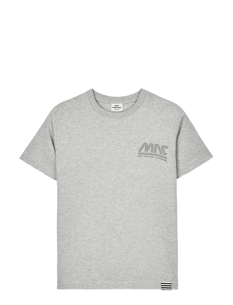 Mads Nørgaard - Printed Tee Thorlino Logo Tee - kortærmede t-shirts - grey melange - 0