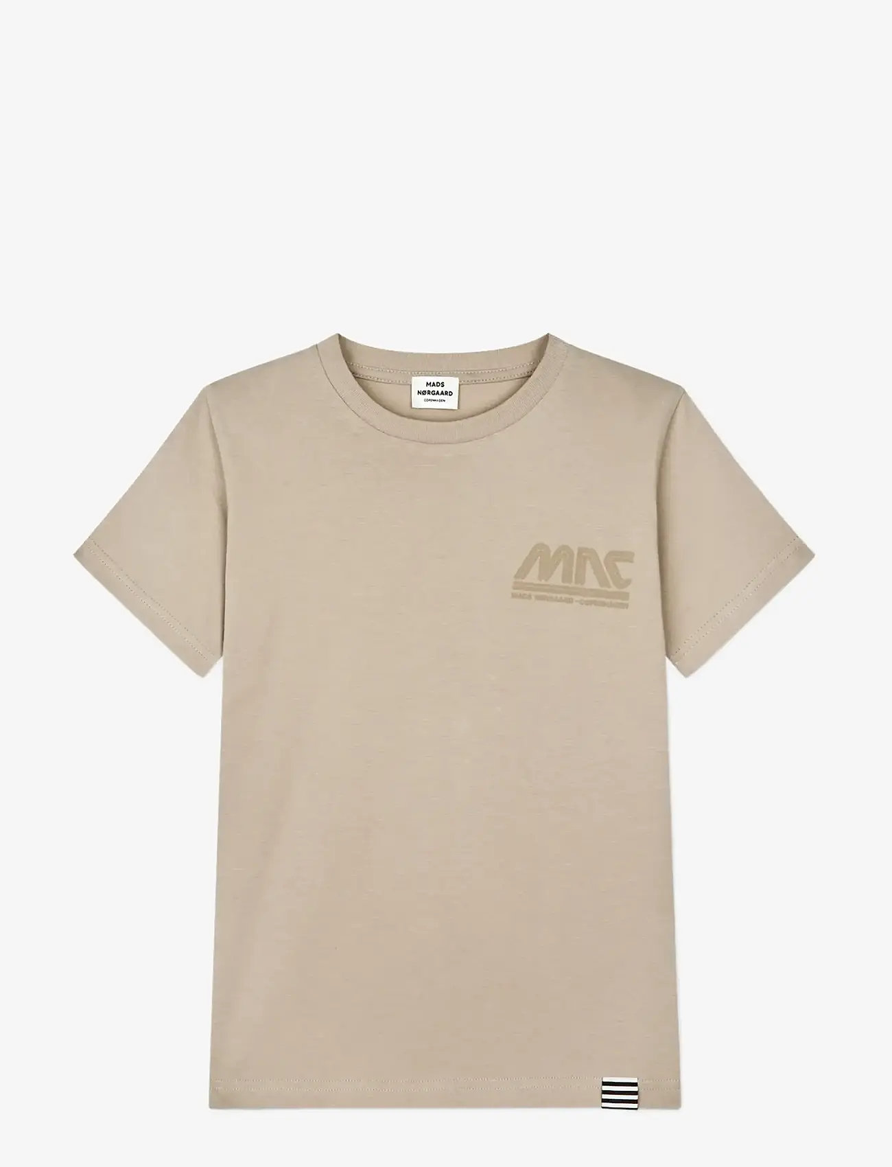 Mads Nørgaard - Printed Tee Thorlino Logo Tee - kortærmede t-shirts - plaza taupe - 0