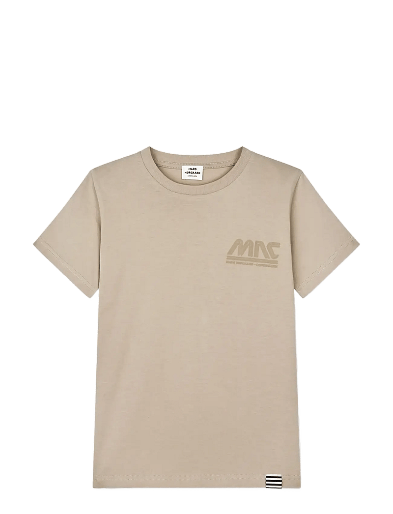 Mads Nørgaard - Printed Tee Thorlino Logo Tee - kortærmede t-shirts - plaza taupe - 0