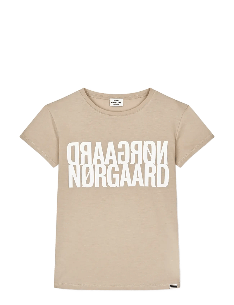 Mads Nørgaard - Single Cotton Tuvina Tee - kortærmede t-shirts - plaza taupe - 0
