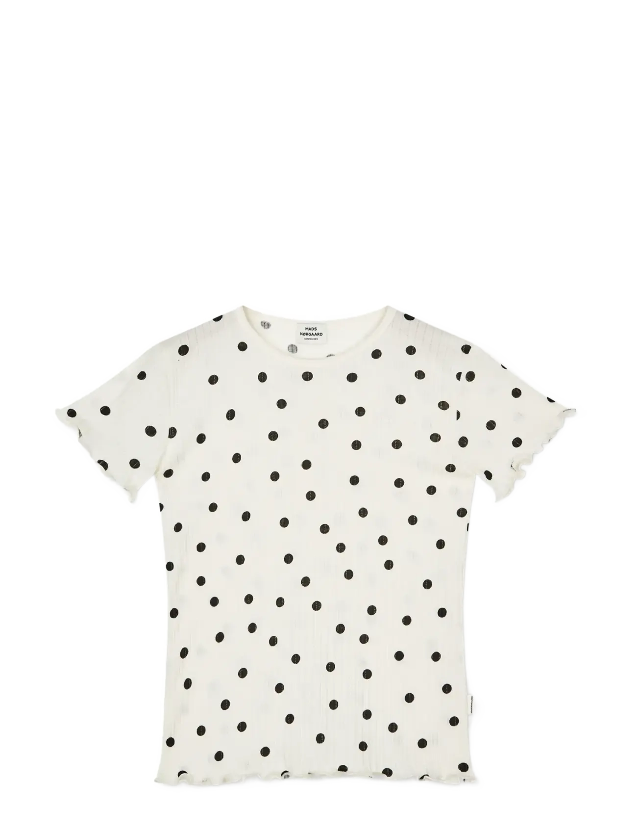 Mads Nørgaard Pointella Trixina Tee AOP - Oberteile - DOT AOP VANILLA ICE / white