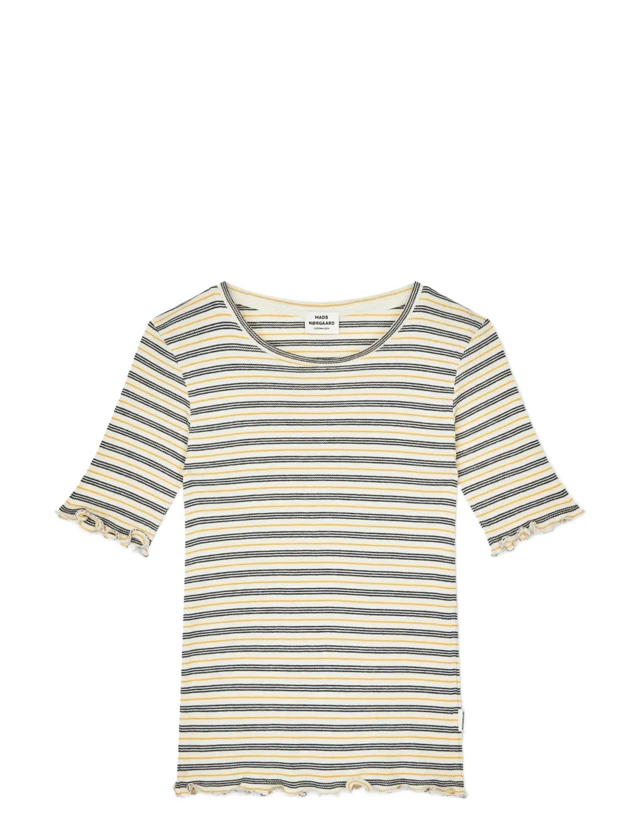 MADS NØRGAARD 2X2 Baumwolle Stripe Stripe Tuviana Tee Gelb - 104 - Kinder