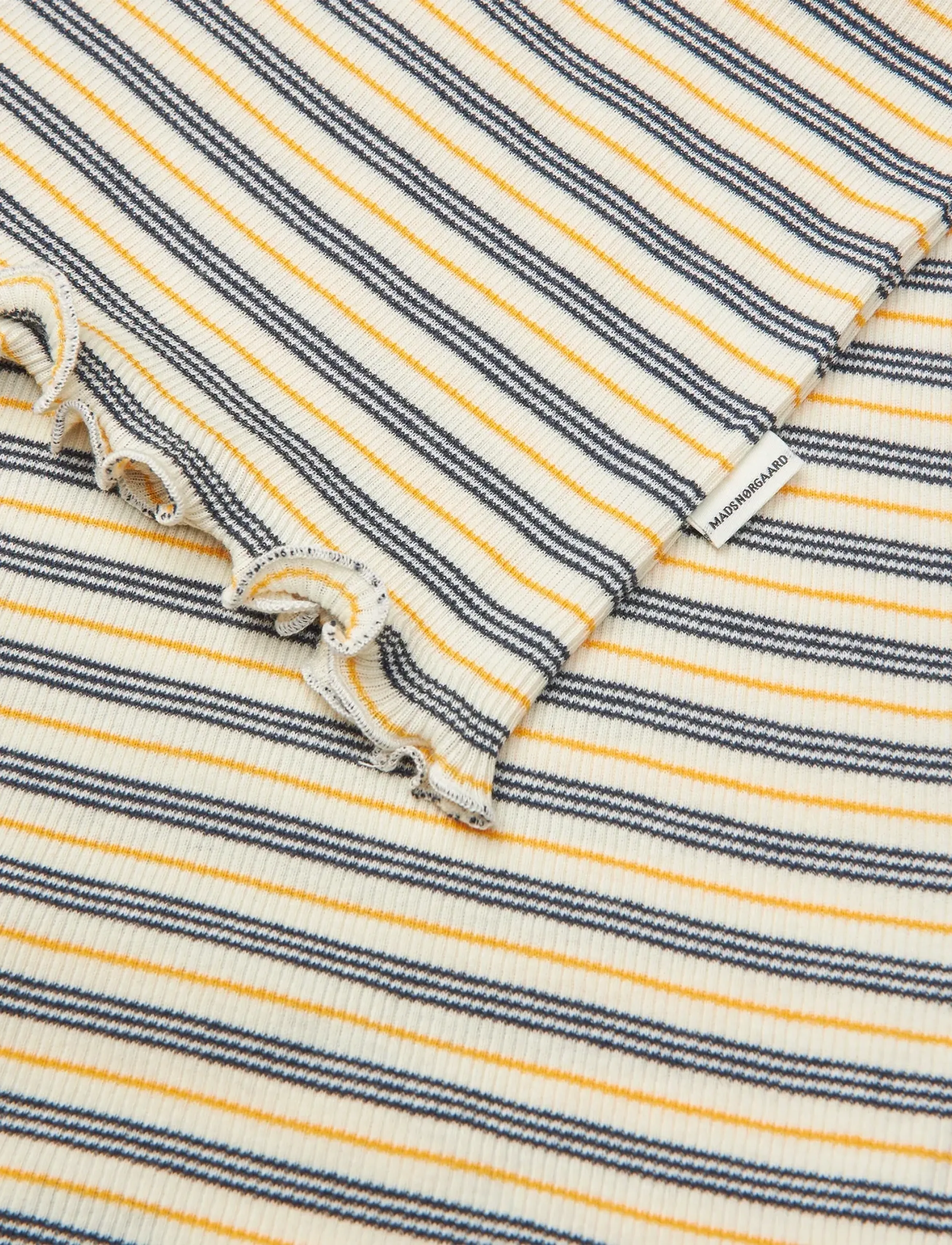 Mads Nørgaard - 2x2 Cotton Stripe Stripe Tuviana Tee - t-shirts à manches courtes - vanilla ice/sky captain/zinnia - 2