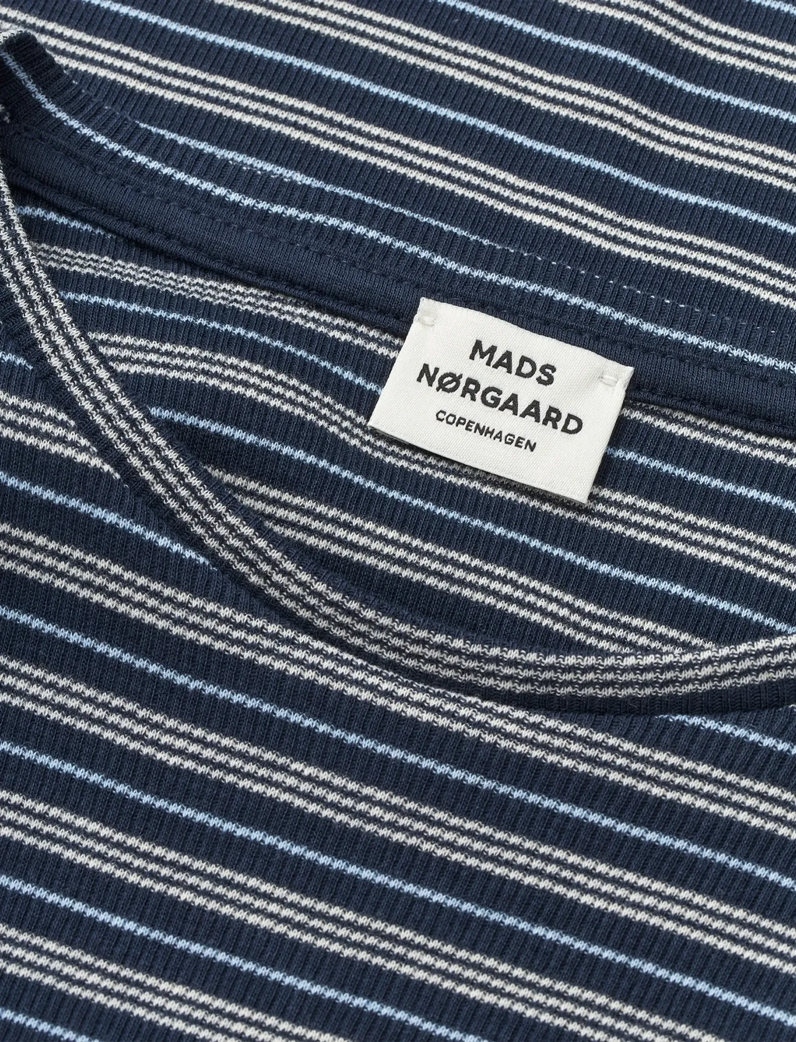 Mads Nørgaard - 2x2 Cotton Stripe Stripe Tuviana Tee - kortærmede t-shirts - sky captain/vanilla ice/cashme - 2