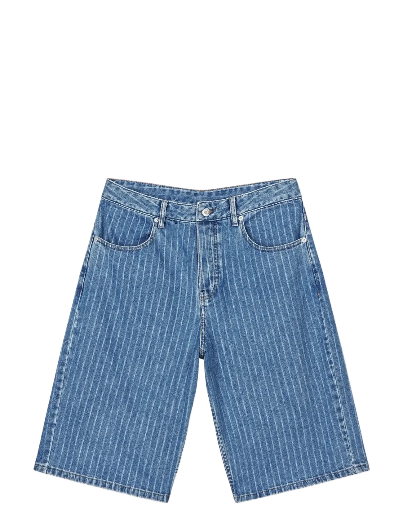 Mads Nørgaard Striped Denim Hannes Shorts - New arrivals - LIGHT BLUE WASH / blue