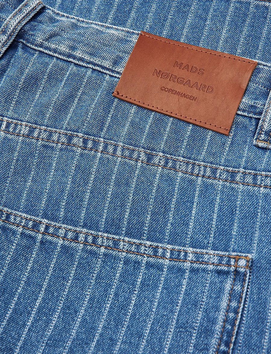 Mads Nørgaard - Striped Denim Hannes Shorts - džinsiniai šortai - light blue wash - 3