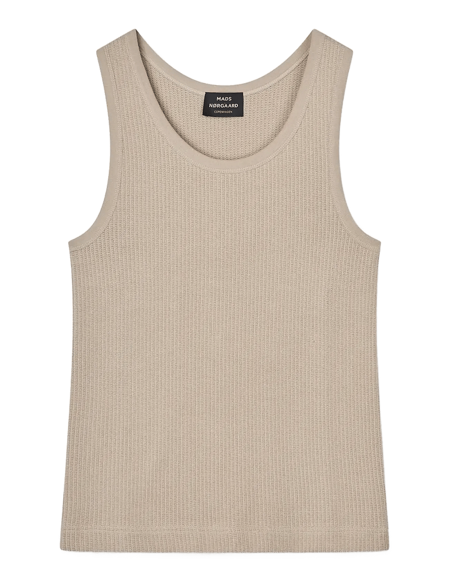 Mads Nørgaard - Hazy Cotton Reffen Tank Top - tanktops - plaza taupe - 1