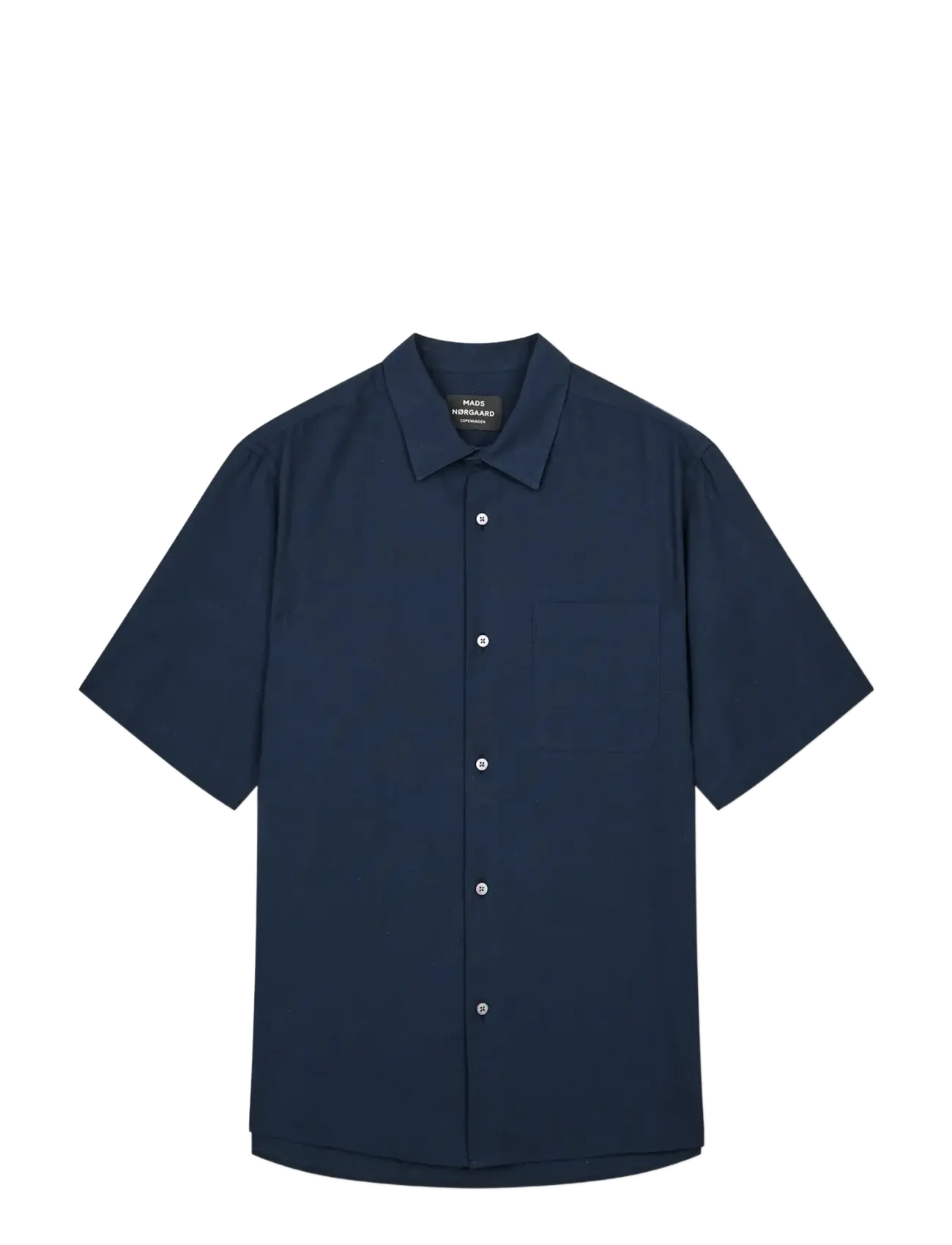 Mads Nørgaard - Grida Cotton Victor Shirt SS - kortærmede skjorter - sky captain - 1