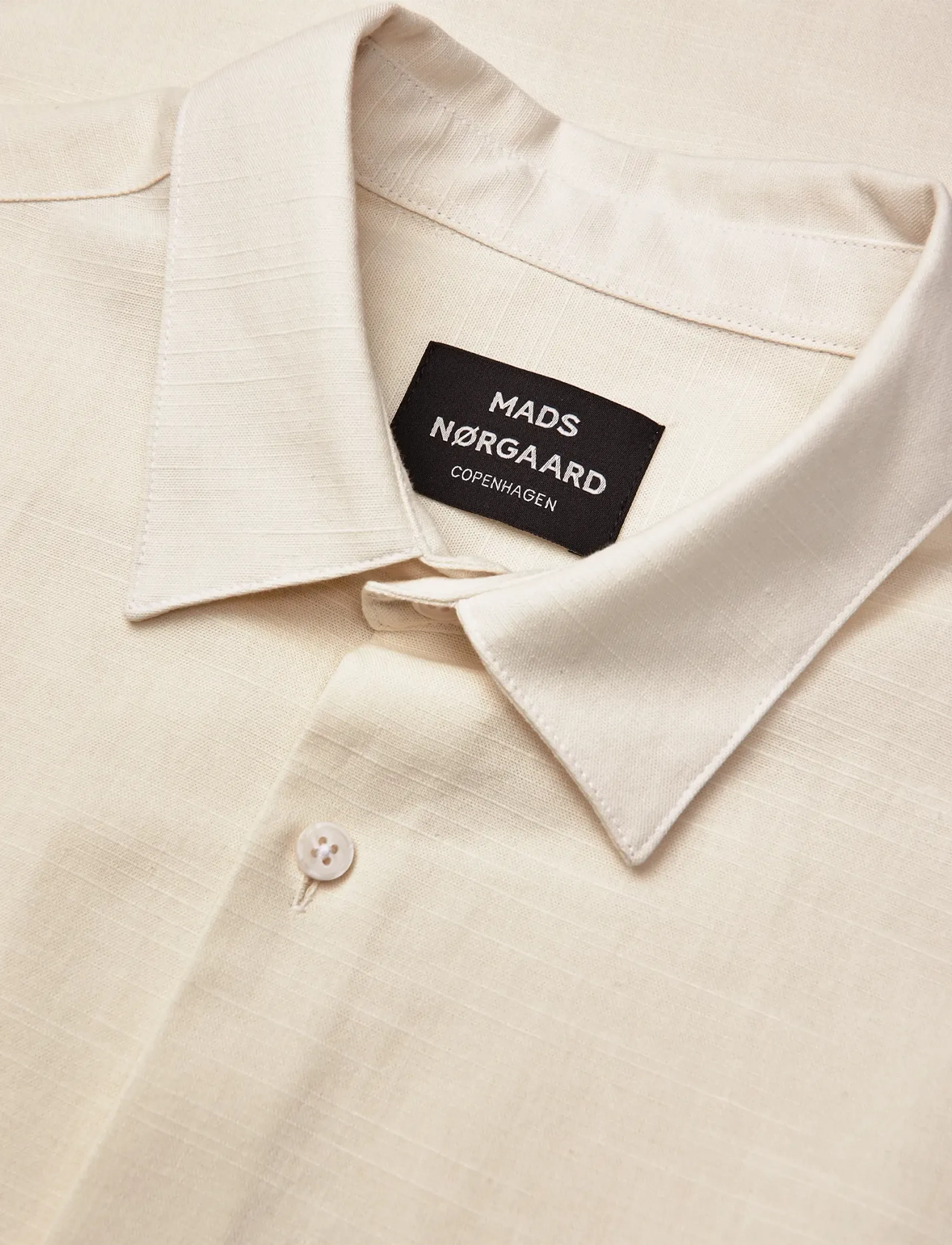 Mads Nørgaard - Grida Cotton Victor Shirt SS - kortærmede skjorter - vanilla ice - 1