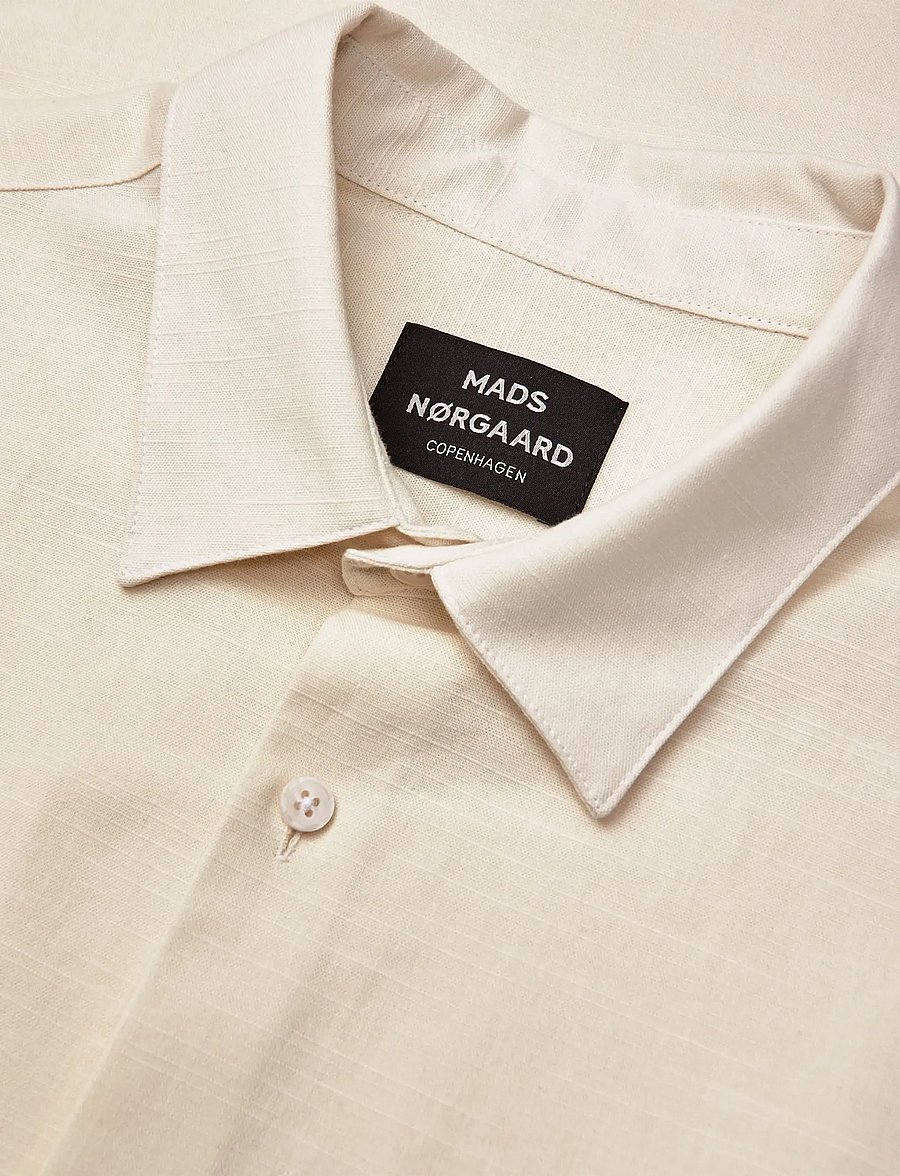 Mads Nørgaard - Grida Cotton Victor Shirt SS - kortærmede skjorter - vanilla ice - 1
