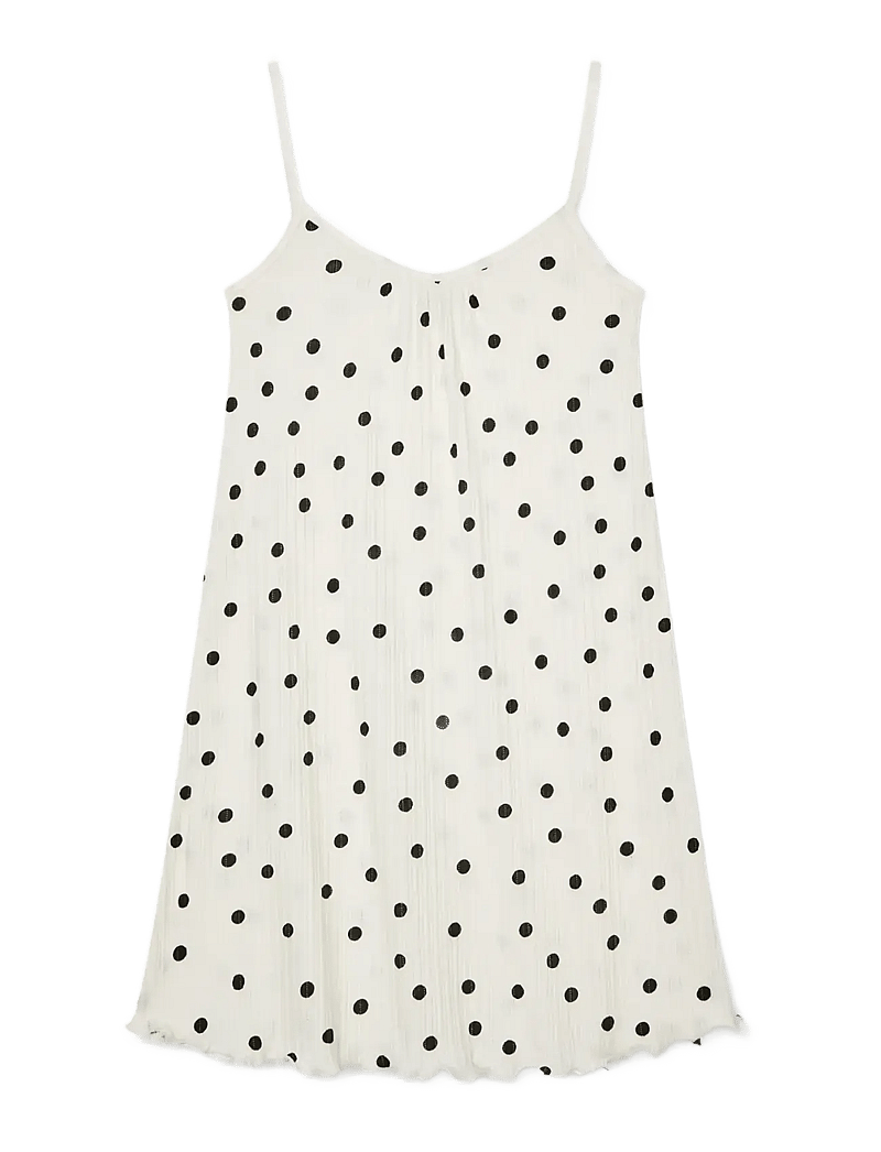Mads Nørgaard - Pointella Sigrid Dress AOP - Ärmlösa vardagsklänningar - dot aop vanilla ice - 0