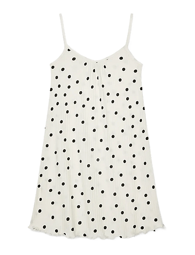 Mads Nørgaard Pointella Sigrid Dress AOP - Clothing - DOT AOP VANILLA ICE / white