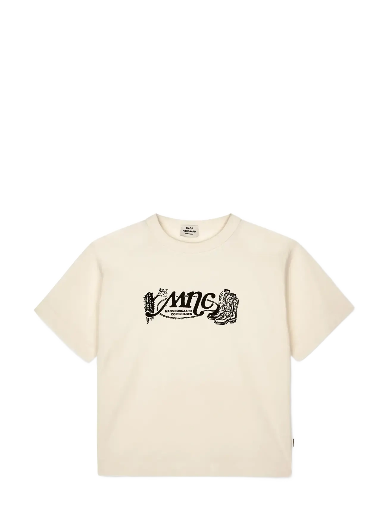 Mads Nørgaard Dry Single Tristi Tee - T-shirts - VANILLA ICE / cream