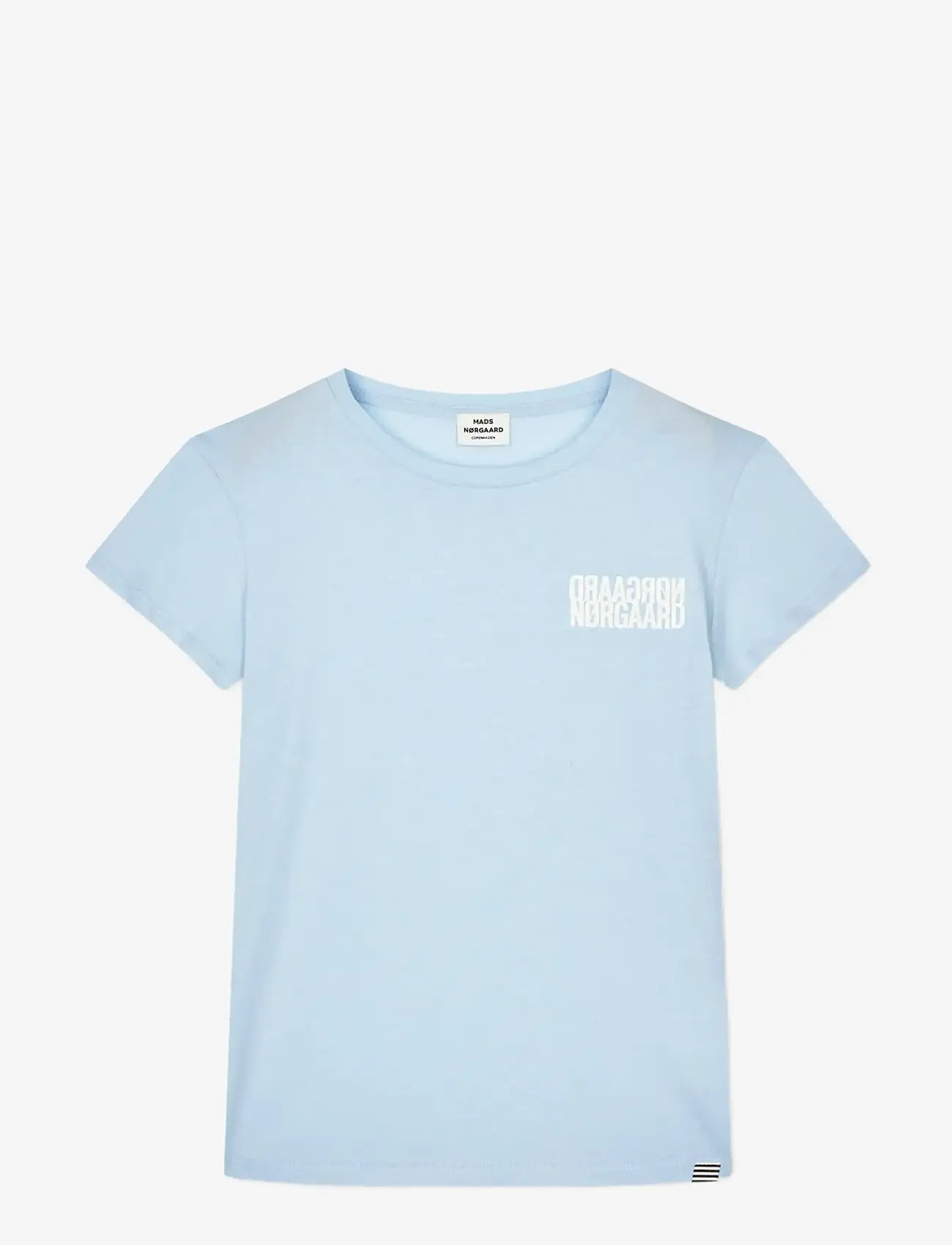 Mads Nørgaard - Single Cotton Tuvina mini mirror Tee - t-shirts - cashmere blue - 0