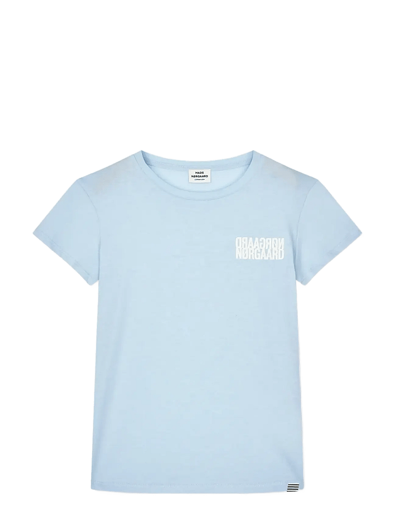 Mads Nørgaard - Single Cotton Tuvina mini mirror Tee - t-shirts - cashmere blue - 0