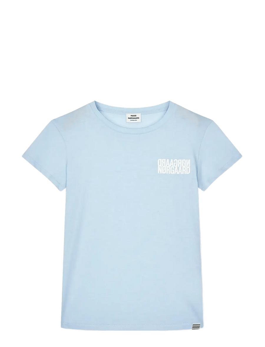 Mads Nørgaard - Single Cotton Tuvina mini mirror Tee - t-shirts - cashmere blue - 0