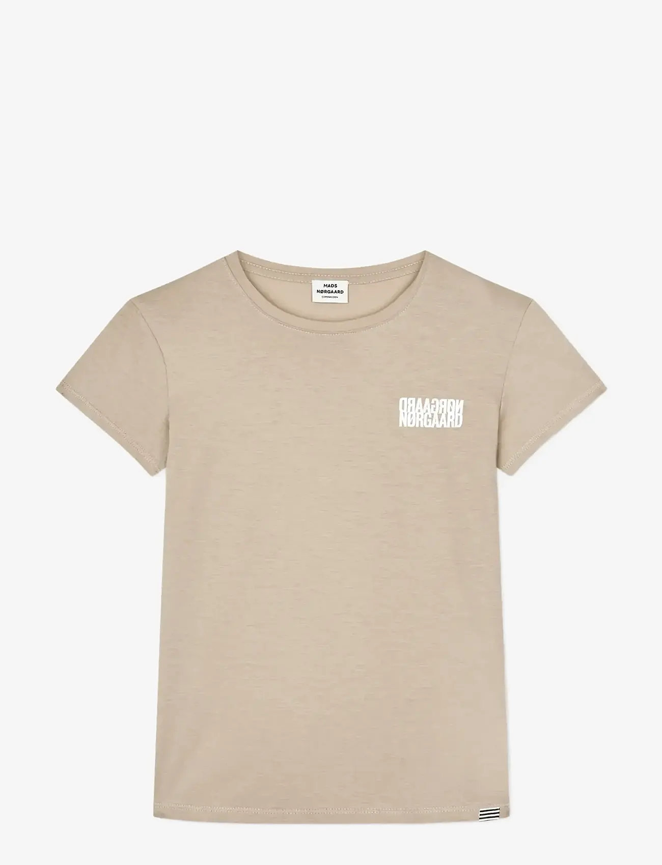 Mads Nørgaard - Single Cotton Tuvina mini mirror Tee - t-shirts - plaza taupe - 0