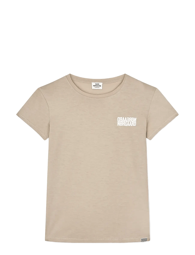 Mads Nørgaard - Single Cotton Tuvina mini mirror Tee - t-shirts - plaza taupe - 0