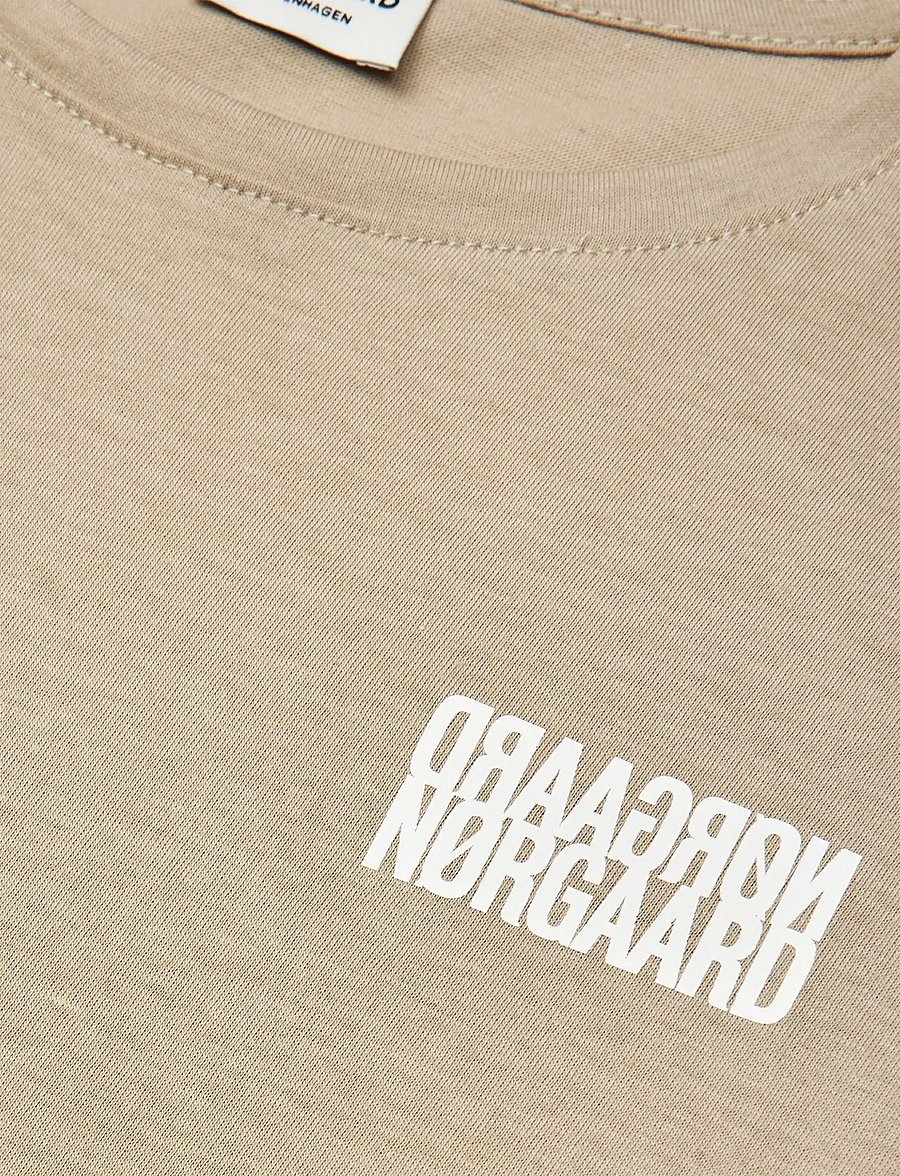 Mads Nørgaard - Single Cotton Tuvina mini mirror Tee - t-shirts - plaza taupe - 2