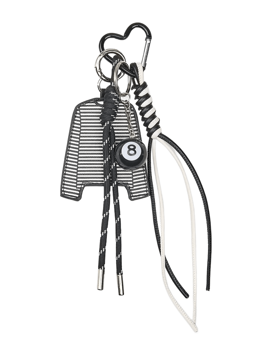 Mads Nørgaard - MN Stripe Tee Keychain - fashion trends - black/white - 0