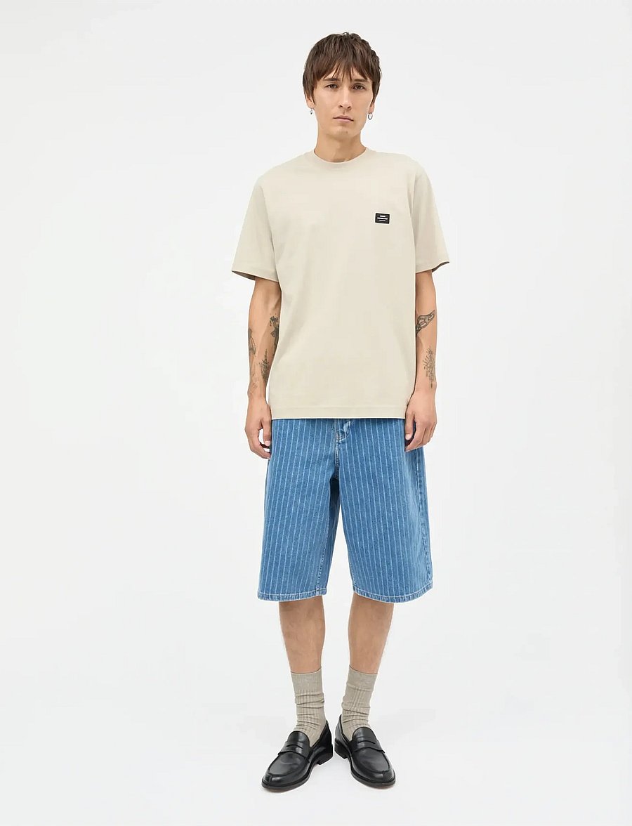 Mads Nørgaard - Cotton Jersey Frode Patch Tee - kurzärmelig - plaza taupe - 0