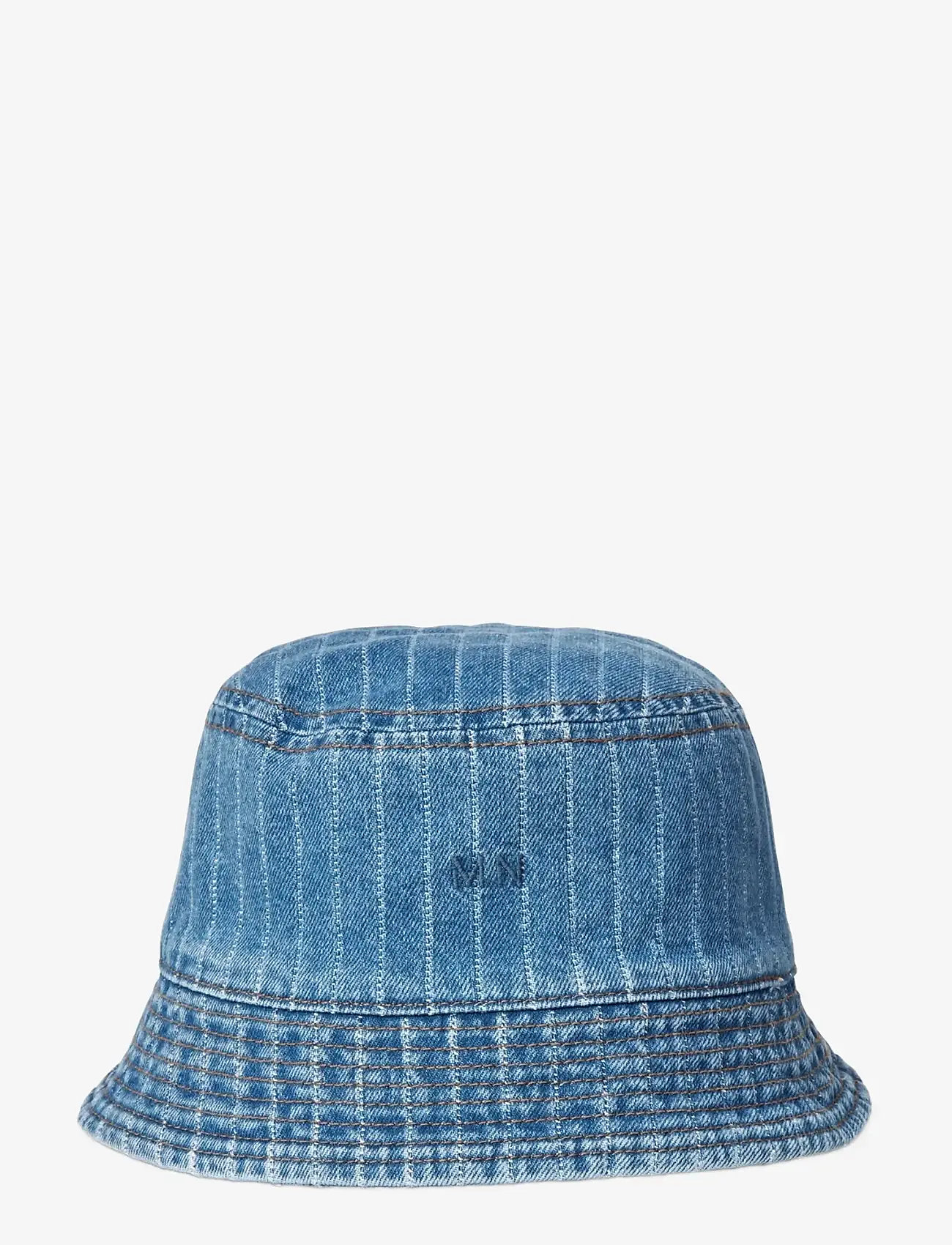 Mads Nørgaard - Striped Denim Bucket Hat - bøllehatte - light blue wash - 1