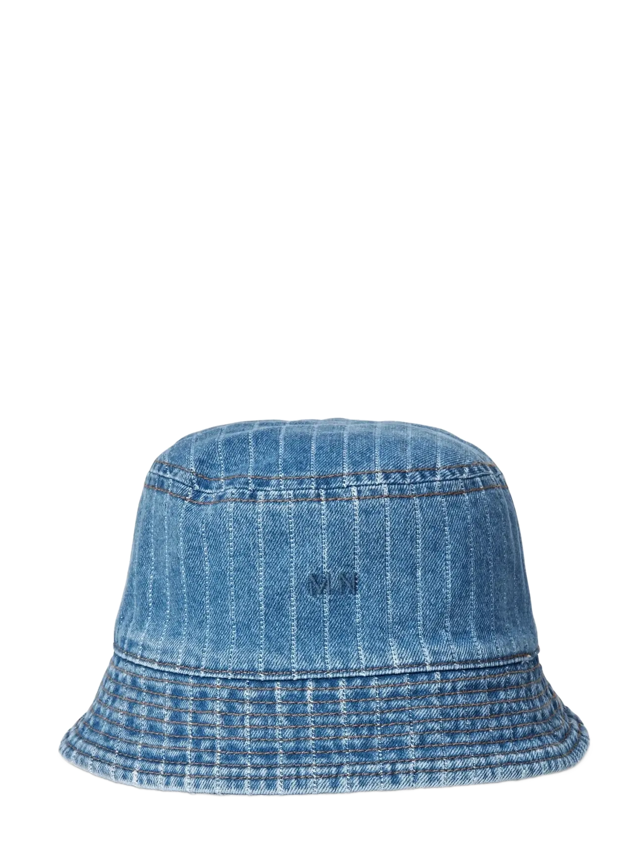 Mads Nørgaard Striped Denim Bucket Hat - Accessories - LIGHT BLUE WASH / blue
