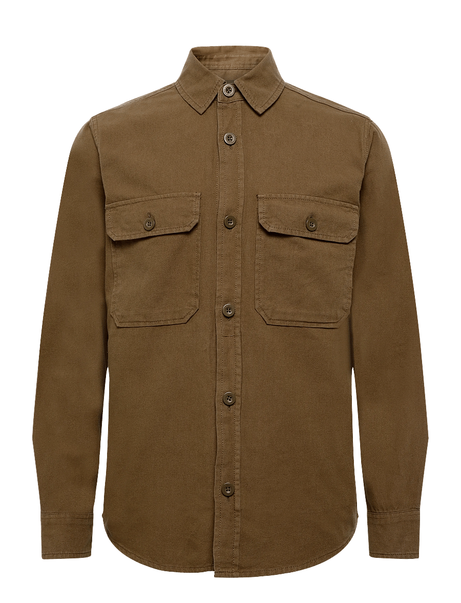Mads Nørgaard - Dyed Canvas Skyler Shirt FAV - freizeithemden - cocoa - 1