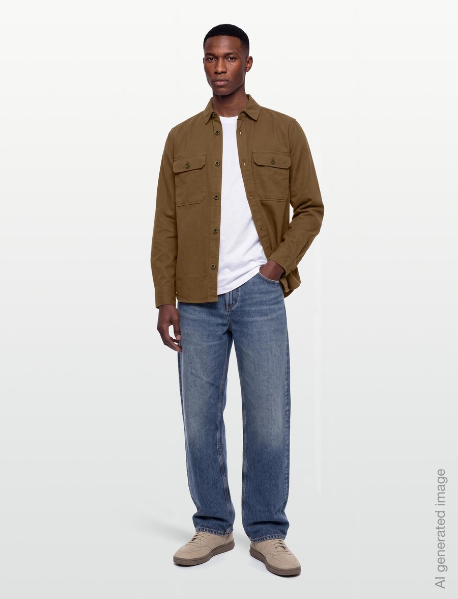 Mads Nørgaard - Dyed Canvas Skyler Shirt FAV - freizeithemden - cocoa - 0