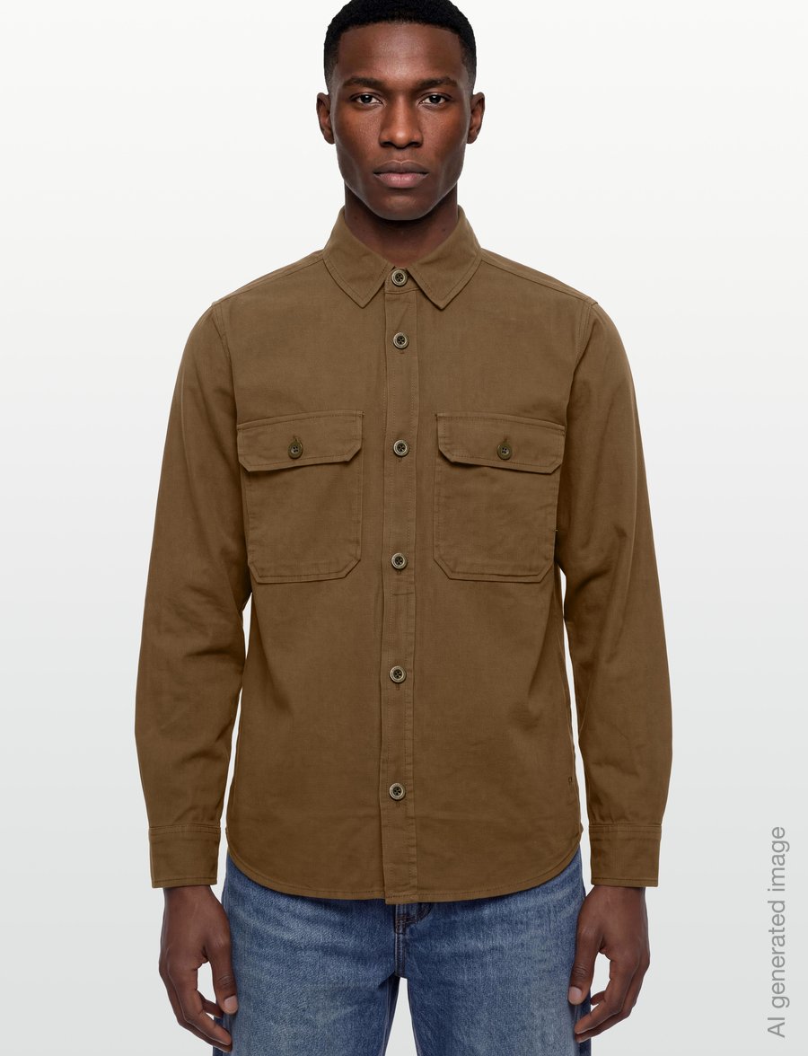 Mads Nørgaard - Dyed Canvas Skyler Shirt FAV - freizeithemden - cocoa - 3