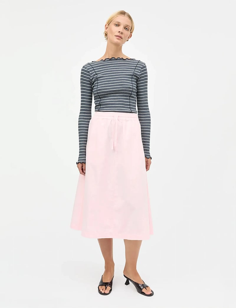 Mads Nørgaard - Dyed Weave Luni Skirt - midi-röcke - icy pink - 0