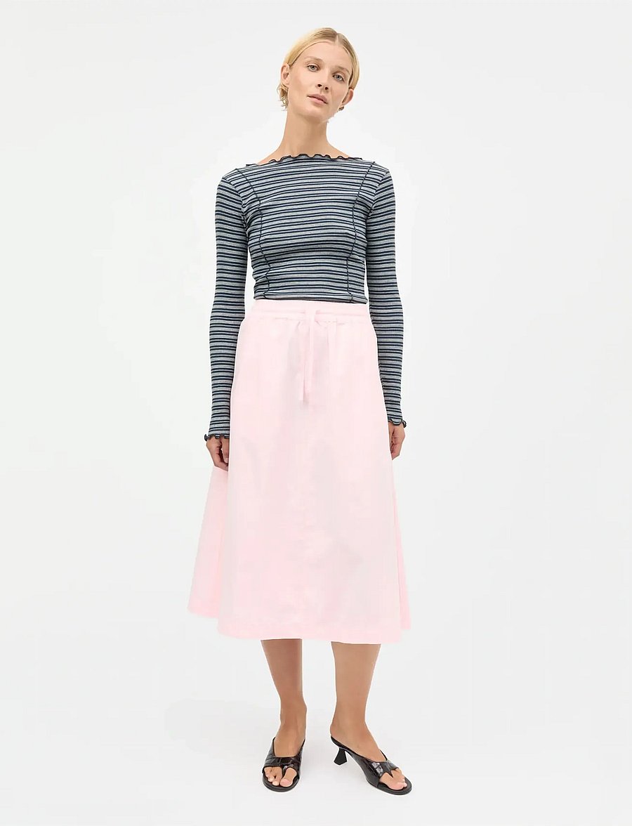 Mads Nørgaard - Dyed Weave Luni Skirt - midi-röcke - icy pink - 0
