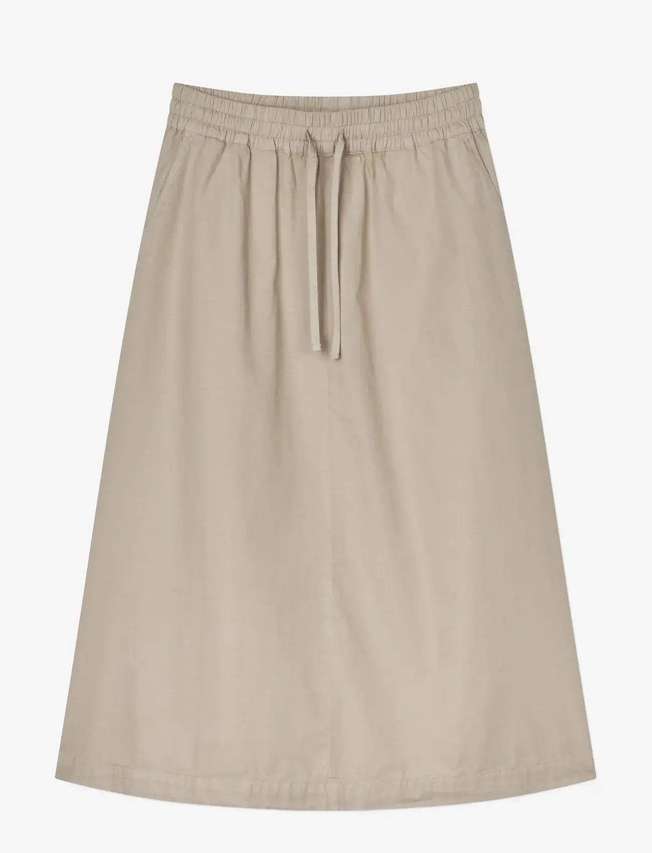 Mads Nørgaard - Dyed Weave Luni Skirt - midi nederdele - plaza taupe - 1