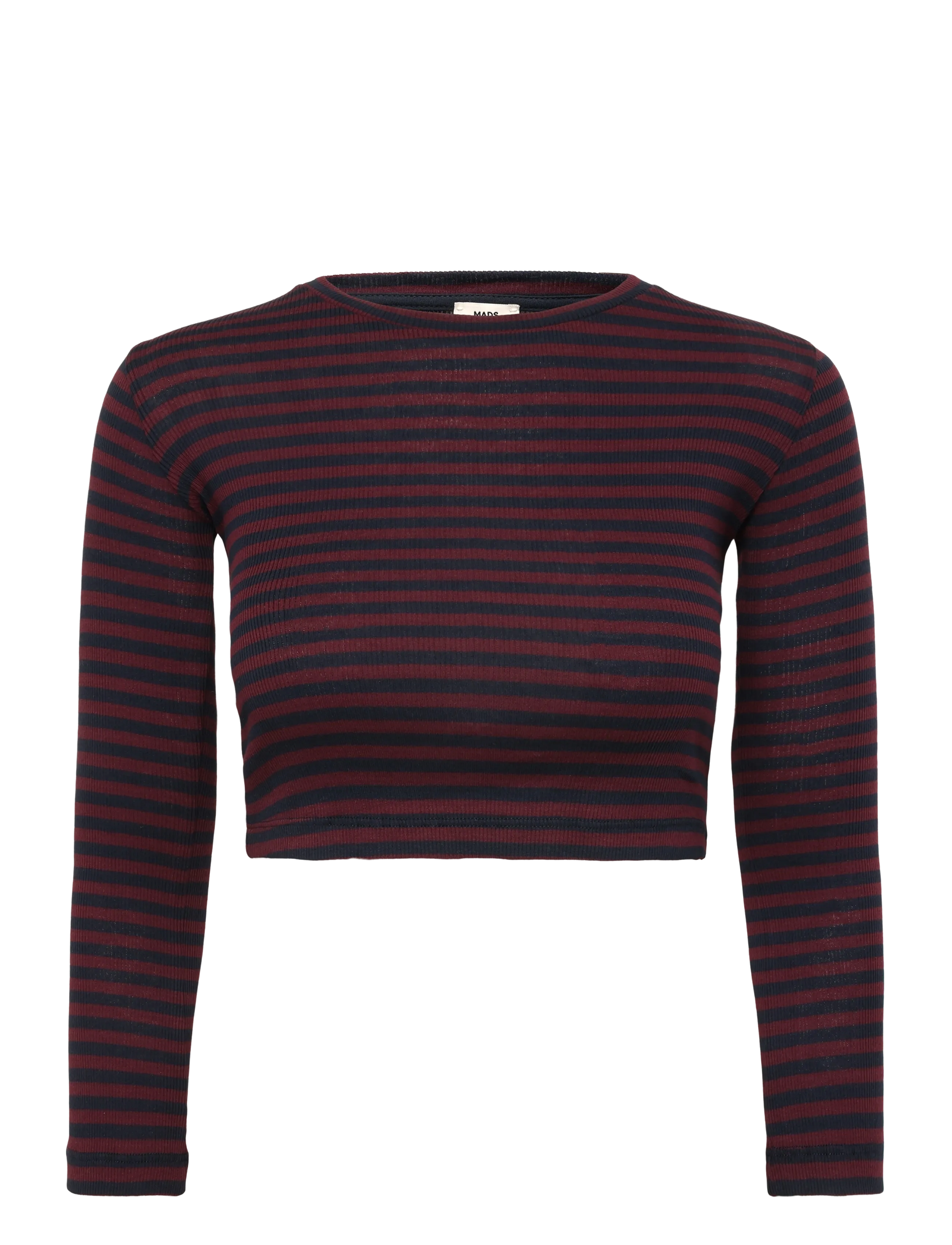 Mads Nørgaard 2X2 Cotton Stripe Tikka Top, Kinder, Gestreiftes Langarm Top, Marineblau, Gr.116