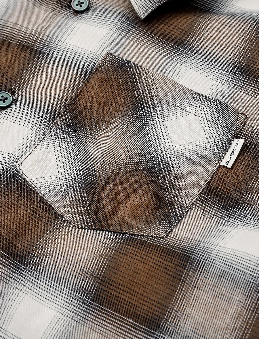 Mads Nørgaard - Flannel Check Svano Shirt - långärmade skjortor - cocoa ch. - 2
